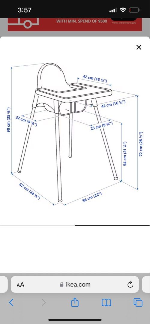 Ikea antilop dimensions sales