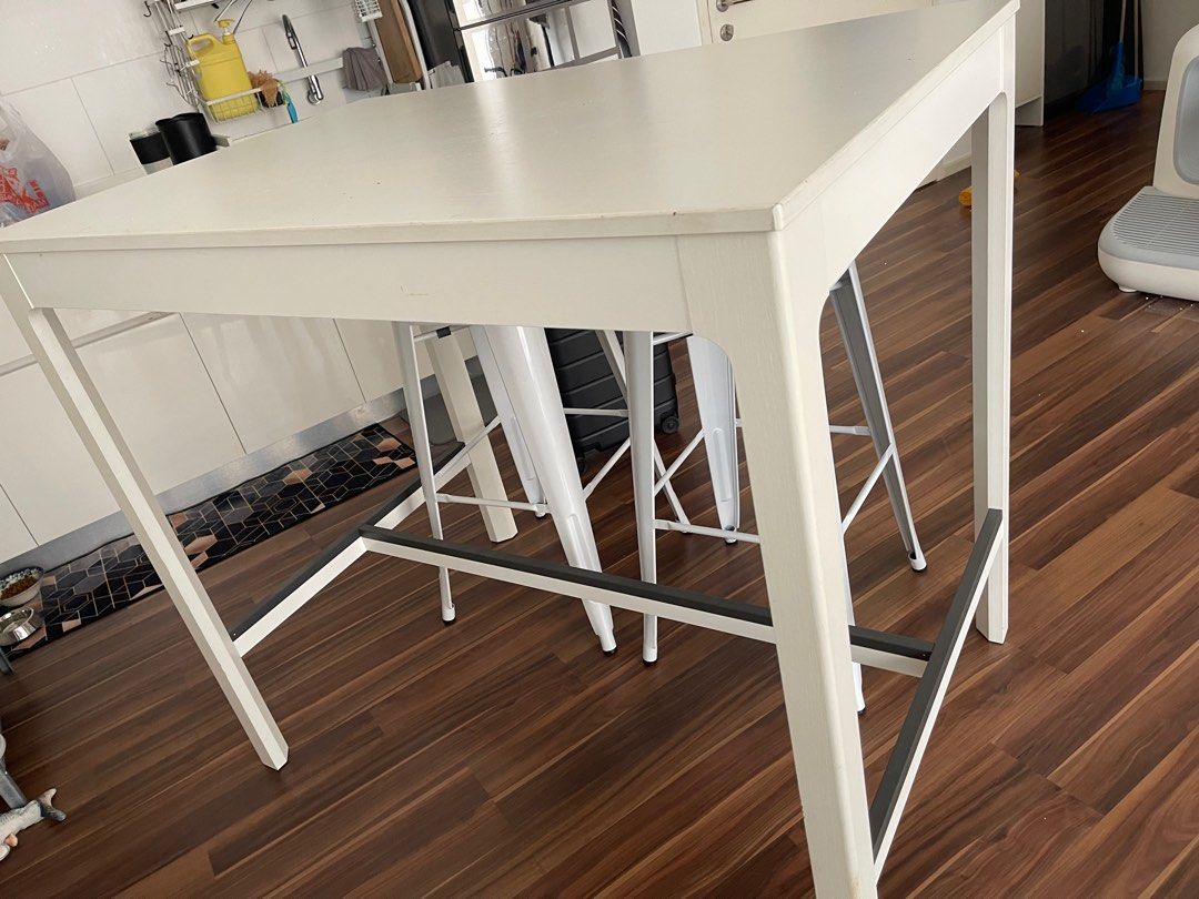IKEA EKEDALEN Bar table, white, 120x80x105 cm, Furniture & Home Living