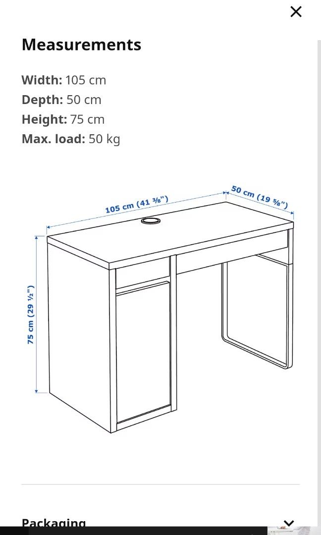 IKEA Study Table, Furniture & Home Living, Furniture, Tables & Sets on