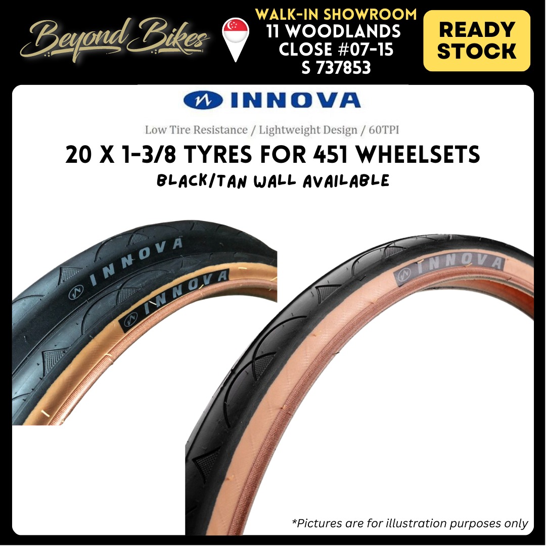 Innova Tyres 20 Inch 1-3/8 Tyres for 451 Wheelsets, Sports Equipment ...