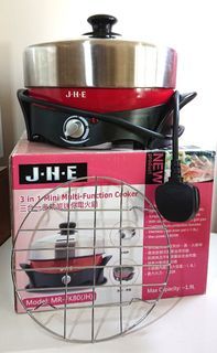 J.H.E 單/雙人 1.9L  800W 邊爐/火煱/蒸爐 MR-FK80(JH), Hotpot, Steamer