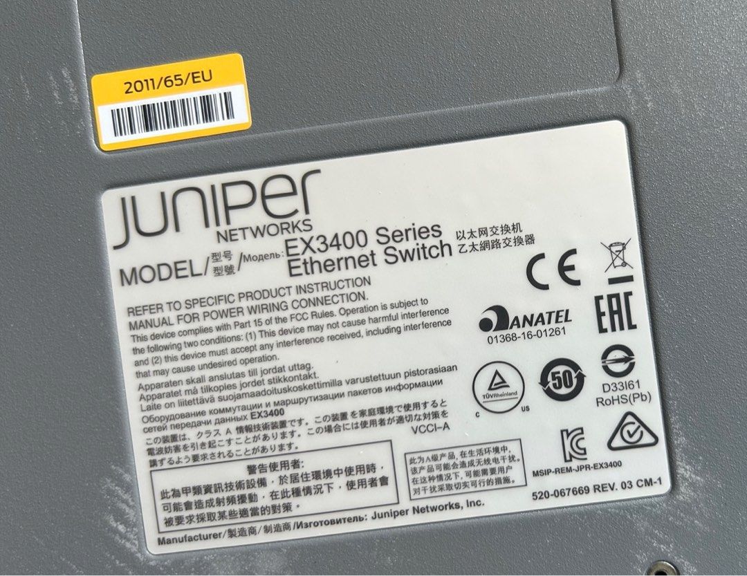 Juniper EX3400-48T, 電腦＆科技, 電腦周邊及配件, 電腦線、轉接線及轉換器 - Carousell