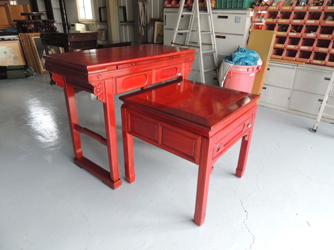 K25717 二件式 紅木神明桌 全實木 @ 神明桌 神桌 佛桌 公媽桌 供桌 二手神明桌 辦公家具回收 收購餐桌椅 回收辦公椅 台中二手家具