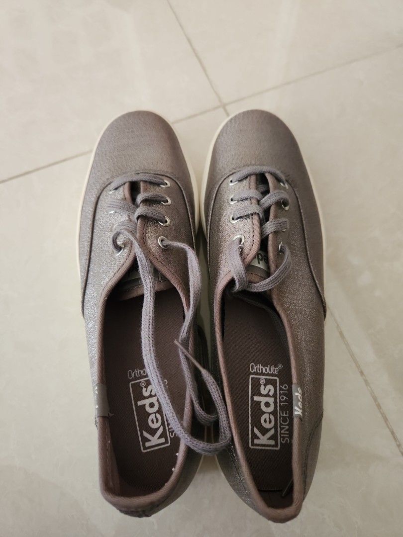 Keds Ortholite Silver Sneakers Women s Fashion Footwear