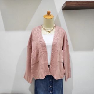 Knit Pink Nude Sweater Outwear Thrift Korean