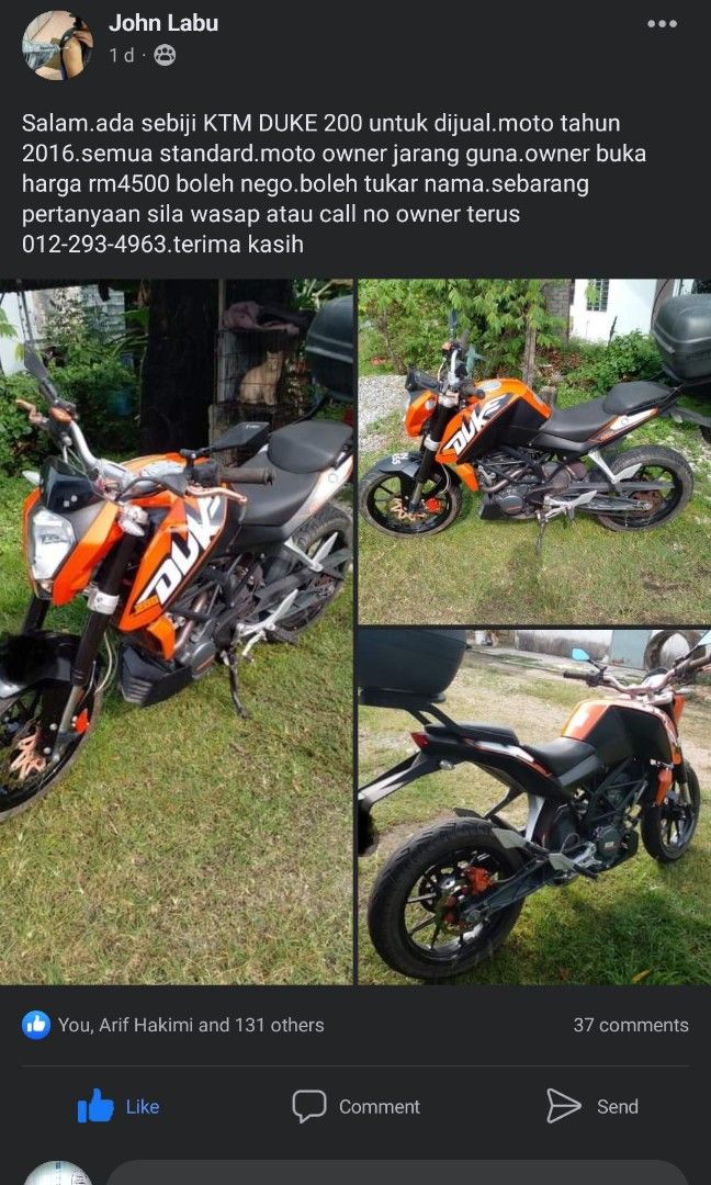 Ktm duke sales 200 olx