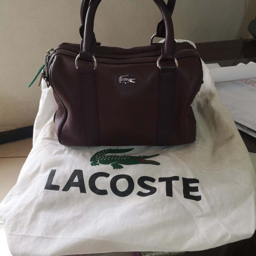 Lacoste leather bag 2 way boston doctors bag shw with long strap on