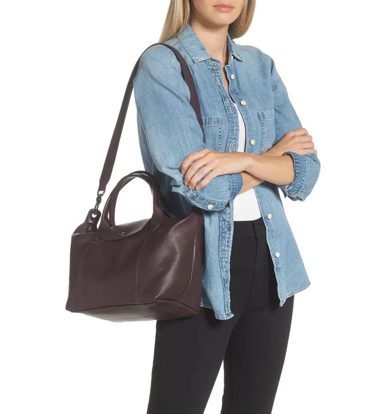 Le pliage cuir shop leather tote