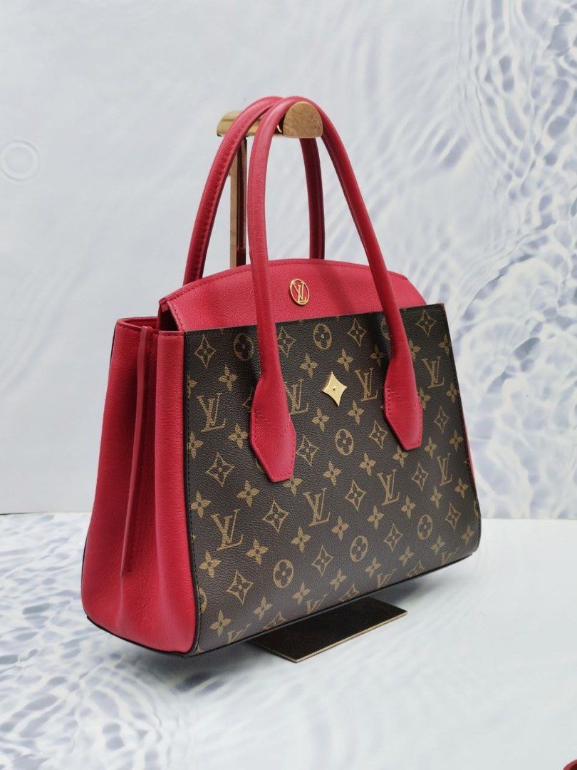 Black Louis-Vuitton Florine Tote Bag Canvas Leather with Strap, Box, and  Dustbag