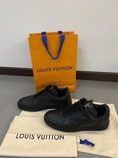 Louis Vuitton Black Damier Embossed Santiago Loafers Size 41.5 Louis Vuitton