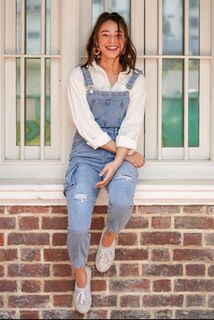 LOVET DAYUM GURL! DENIM RIPPED DUNGAREE NEW SIZE M
