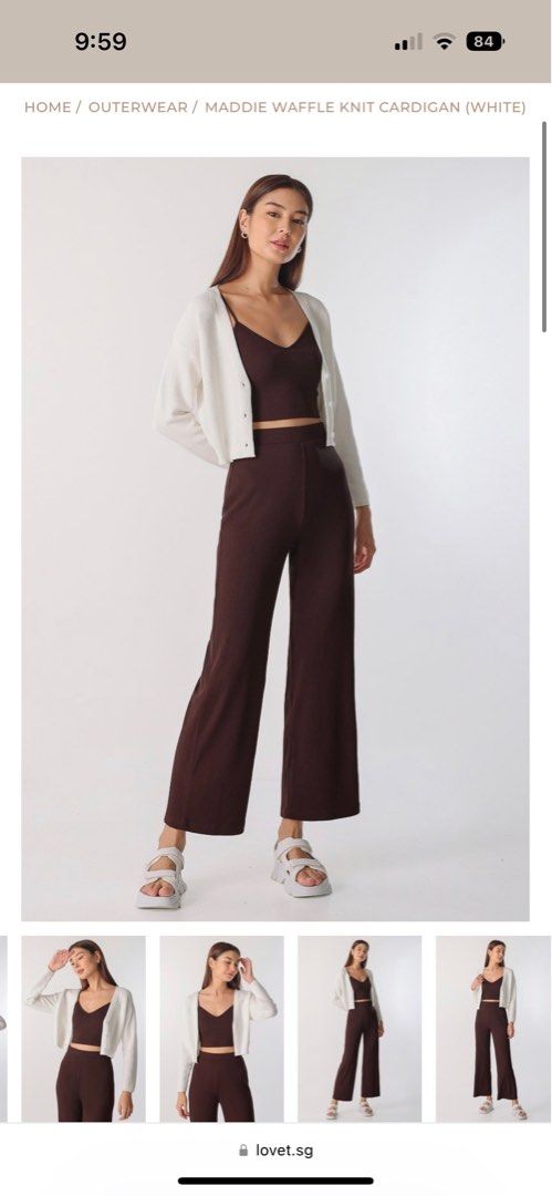 Abriella waffle knit cardigan on sale