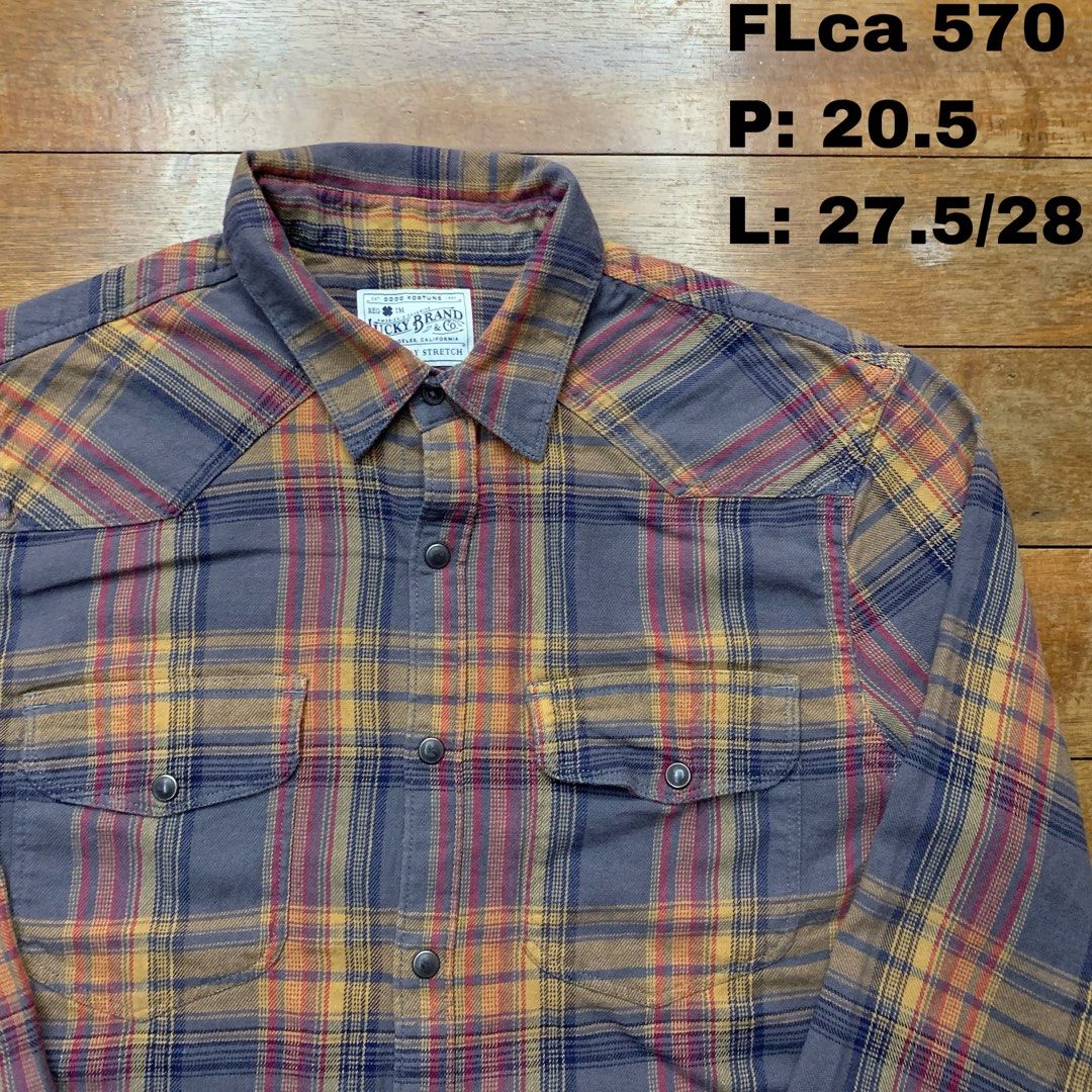 Lucky Brand Co. Flannel Men s Fashion Tops Sets Formal