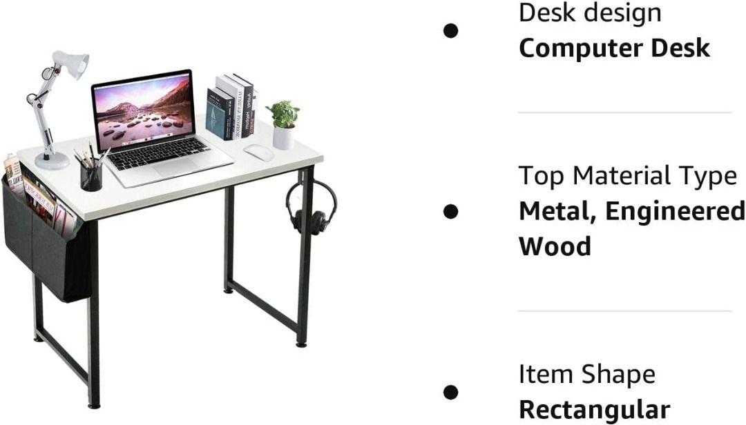 Lufeiya Small White Desk - for Bedroom, Home Office Computer Desk, Study  Writing Table for Small Spaces - AliExpress