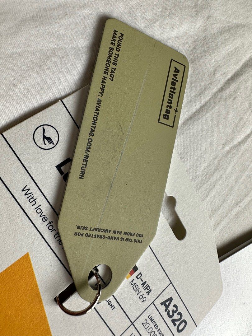 Lufthansa aviationtag A320-211 500限定 Lufthansa Airbus A320-211 Aviationtag genuine aircraft skin
