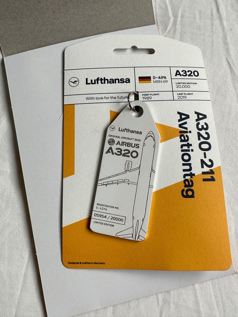 Lufthansa aviationtag A320-211 500限定 Lufthansa Upcycling Collection A320-211 D-AIPA Aviation Tag