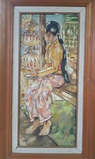 Lukisan Andrew Leppard 1994, oil on canvas, 80 x 35 cm.