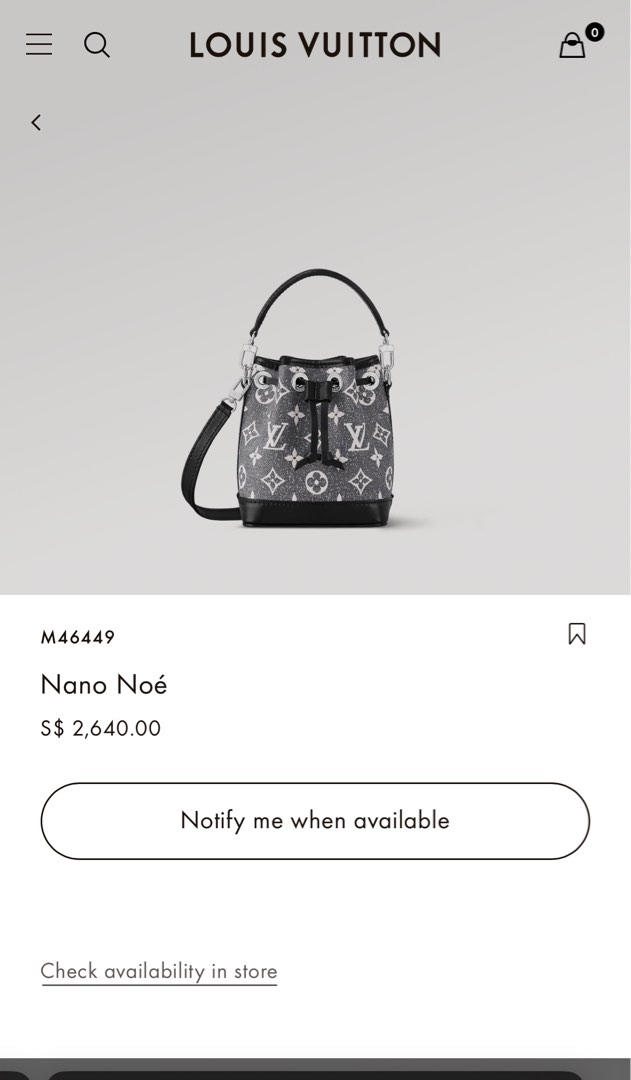 LOUIS VUITTON-LV Nano Noe Mini Bucket Bag M46449