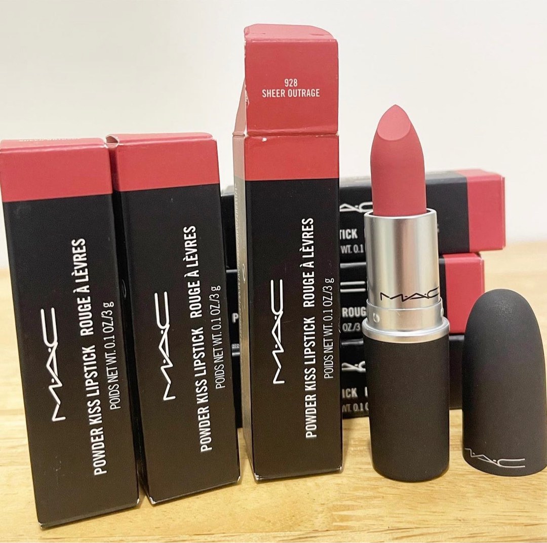 MAC Powder Kiss Lipstick (sheer outrage), Beauty & Personal Care, Face