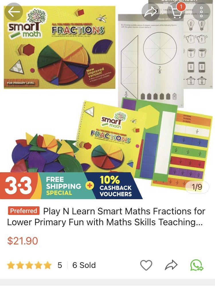 Math Fractions Toy, Hobbies & Toys, Toys & Games on Carousell