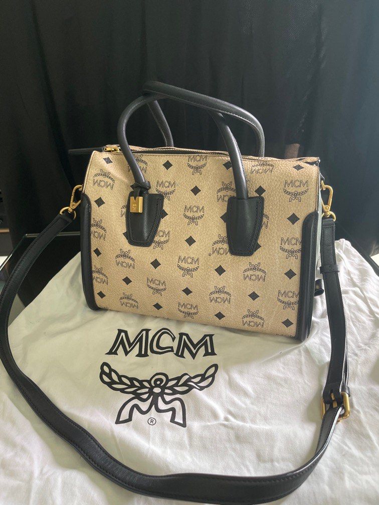 Mcm Visetos Top Handle Satchel, Luxury, Bags & Wallets on Carousell