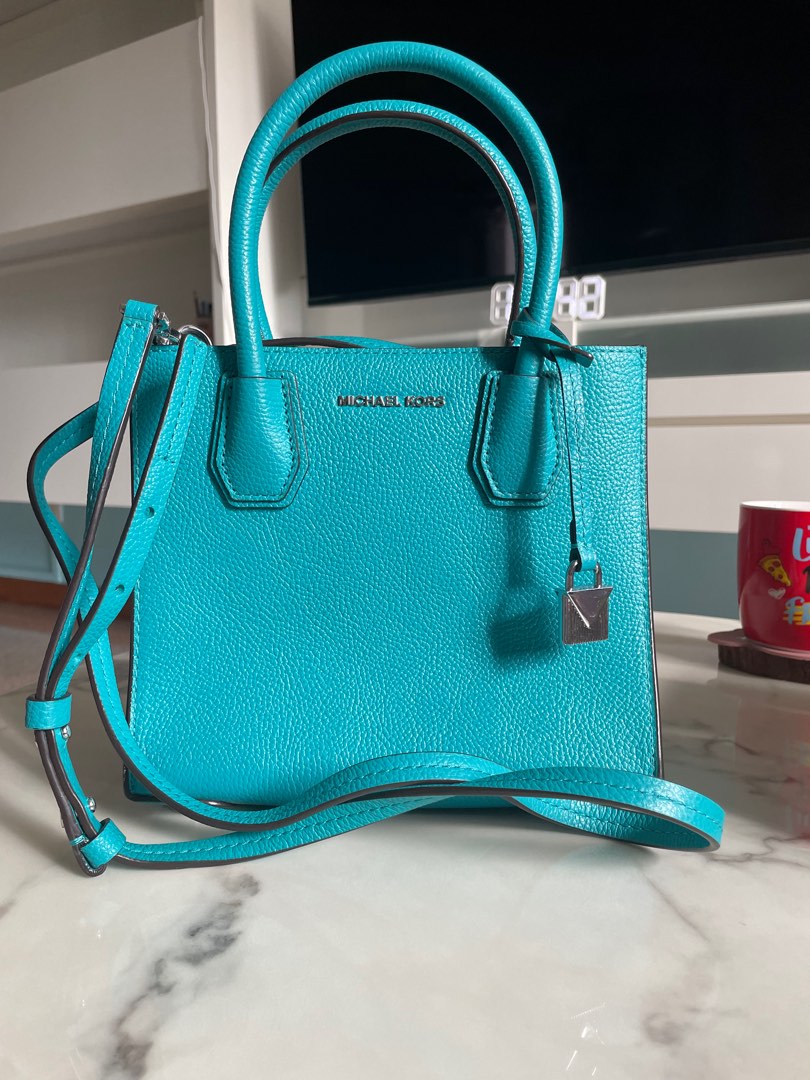 Michael Kors crossbody in tile blue, Luxury, Bags & Wallets on Carousell