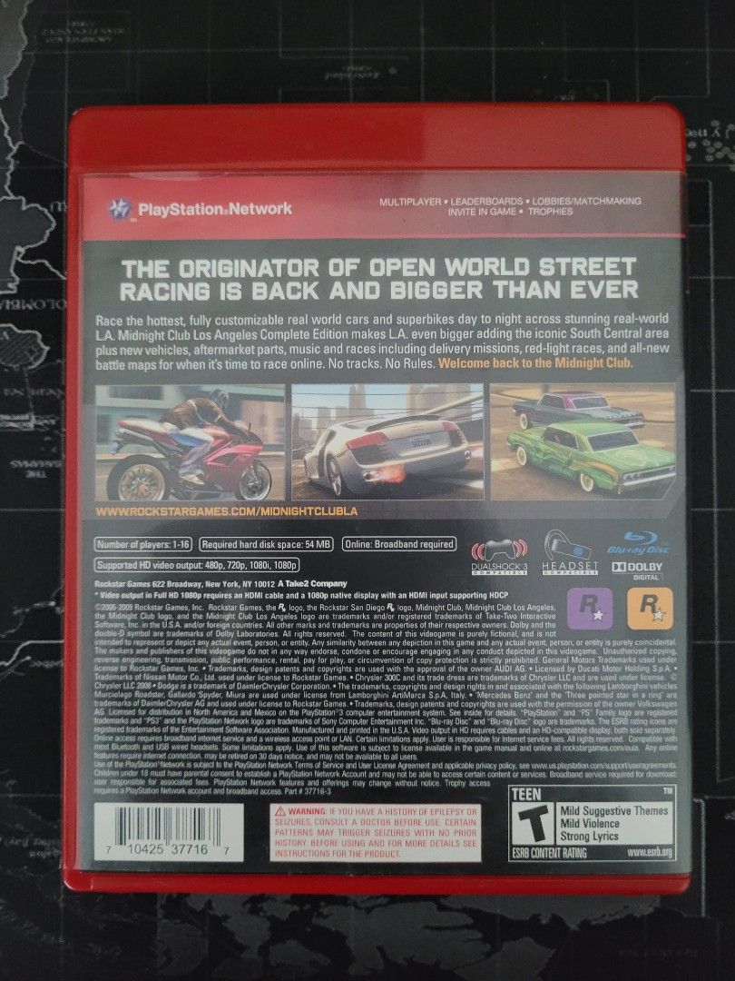 Midnight Club Los Angeles Complete Edition PS3, Video Gaming, Video Game  Consoles, PlayStation on Carousell