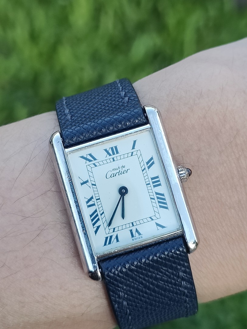Cartier Must Tank Black Dial with silver painted numerals - LM