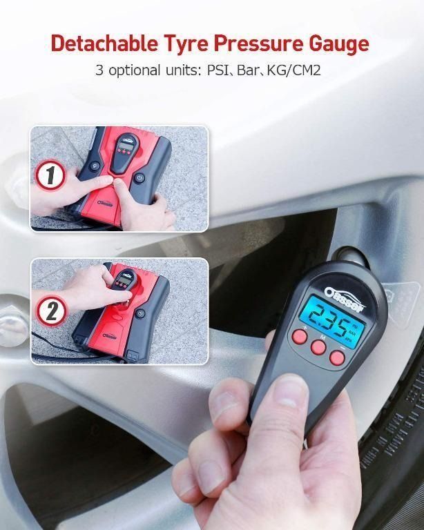 New Arrival!Oasser Digital Tyre Inflator Portable Air Compressor With Detachable Pressure Gauge