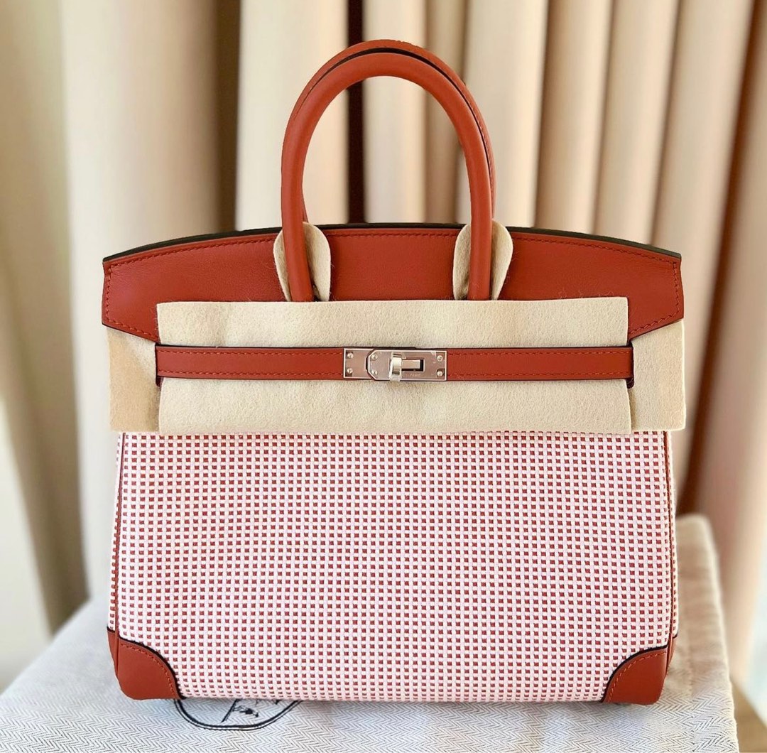 HERMES Toile Canvas Barenia Birkin 35cm PHW RARE Mint Condition