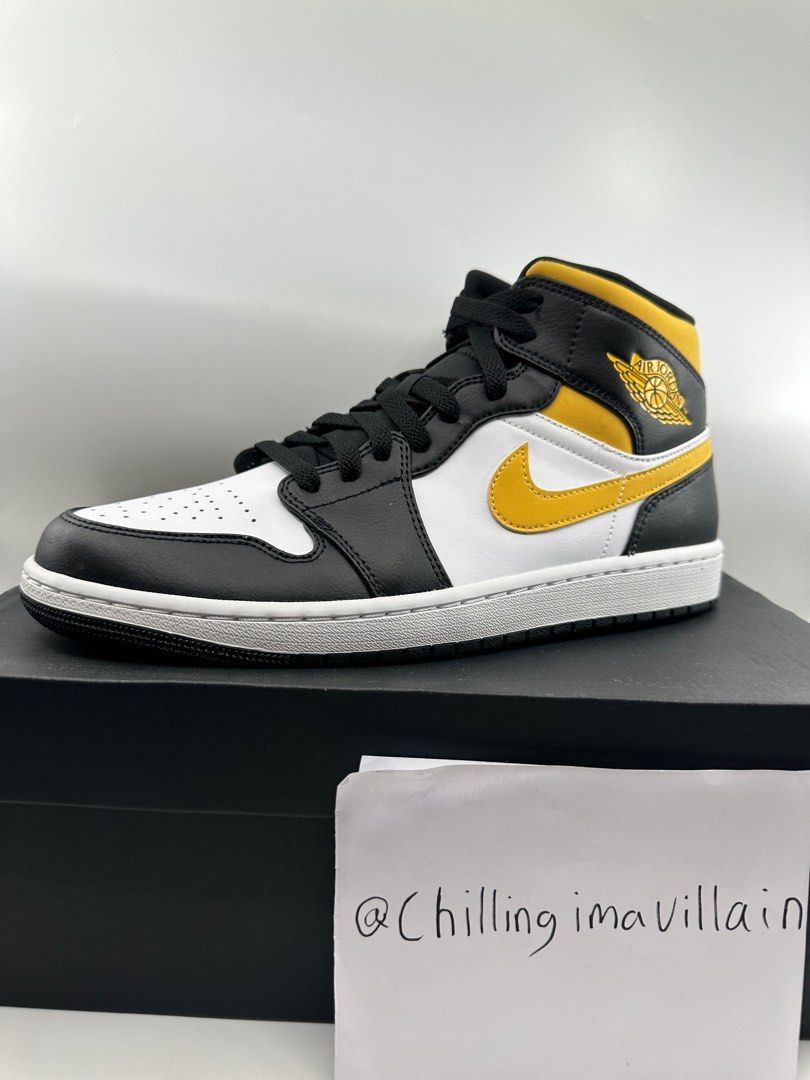 Aj 1 mid black sale yellow