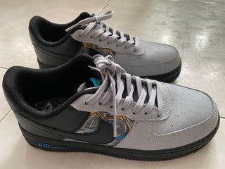 Nike Air Force 1 Low LV8 GS 'Black / Chile Racer Blue' Shoes - Size 6.5Y