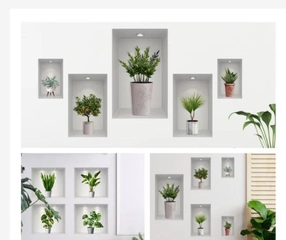 Wall decal 3D tropical plants