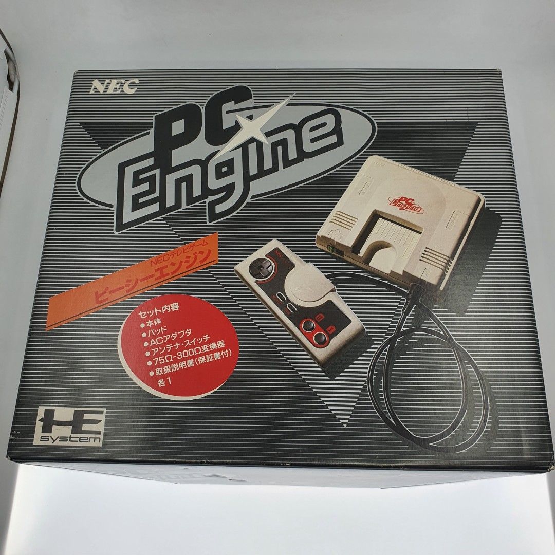 1987 PC Engine 主機初代白機PI-TG001 有盒主機說明書對號成色一般操作