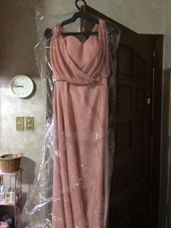 Pink Bridesmaid Beaded Gown Dress XS
