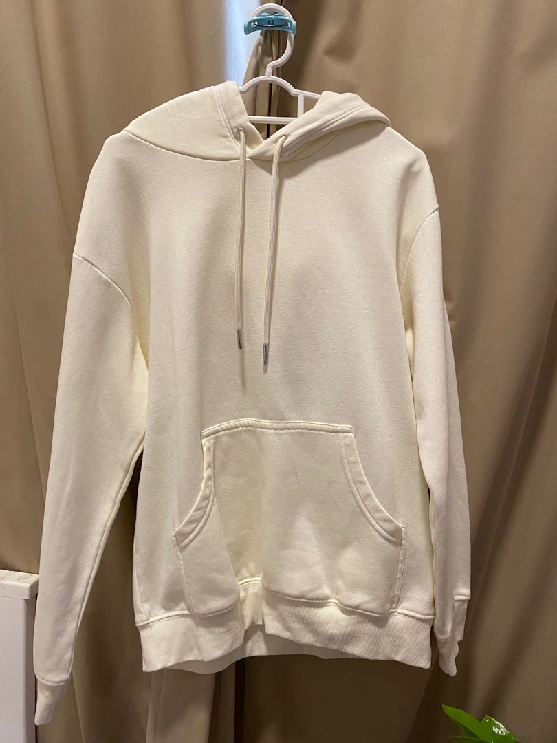 Plain White Hoodie Men s Fashion Tops Sets Hoodies on Carousell