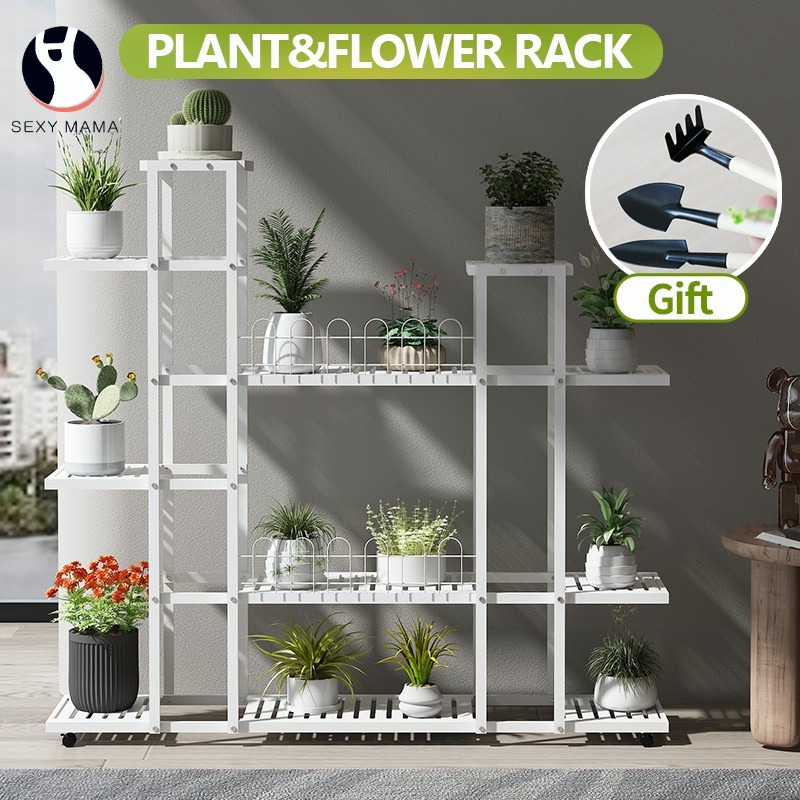 plant rack With pulley flower pot rack flower rack, Furniture & Home ...