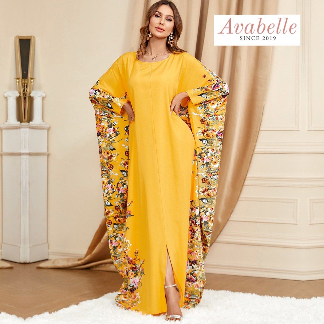 PREMIUM Free Plus Size Raya 2023 Modern Formal Wedding Party Kaftan Kimono Muslimah Dress Abaya Jubah AVA0027