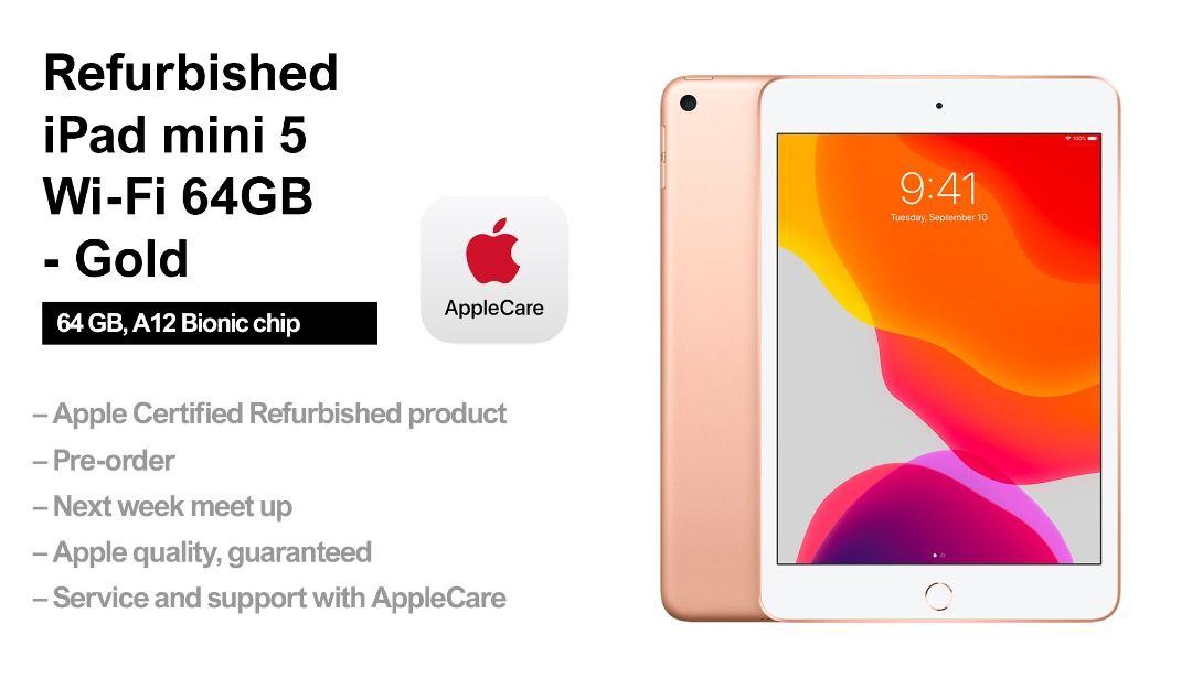 Refurbished iPad mini 5 Wi-Fi 64GB - Gold / Space grey [Hong Kong