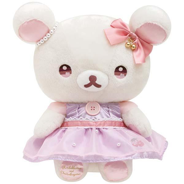SanX Rilakkuma Korilakkuma And Chairoi Koguma Jewel Cherry Theme Plush Toy (M) Korilakkuma