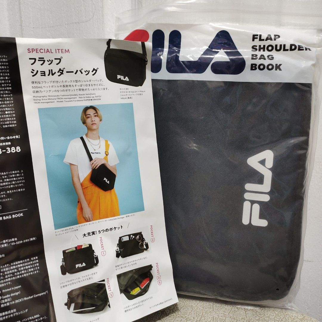 sealed fila flap shoulder bag book black brand new cross body bag sling Women s Fashion Bags Wallets Shoulder Bags on Carousell