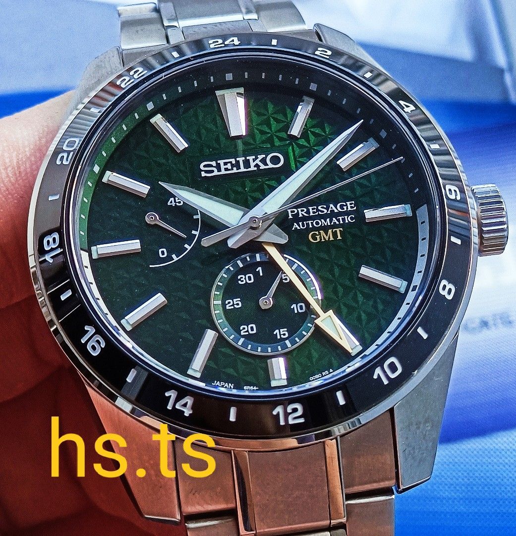 Seiko Sharp Edge Presage GMT Green Black Automatic Sports Watch SPB223J1,  Men's Fashion, Watches & Accessories, Watches on Carousell