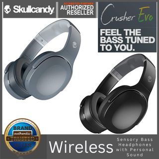 SKULLCANDY CRUSHER EVO Wireless Sensory Bass Headset Noise Isolating Music Calls 3.5mm (Authentic)