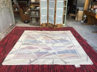 Square cotton area rug / carpet
6 x 6 feet
In good condition