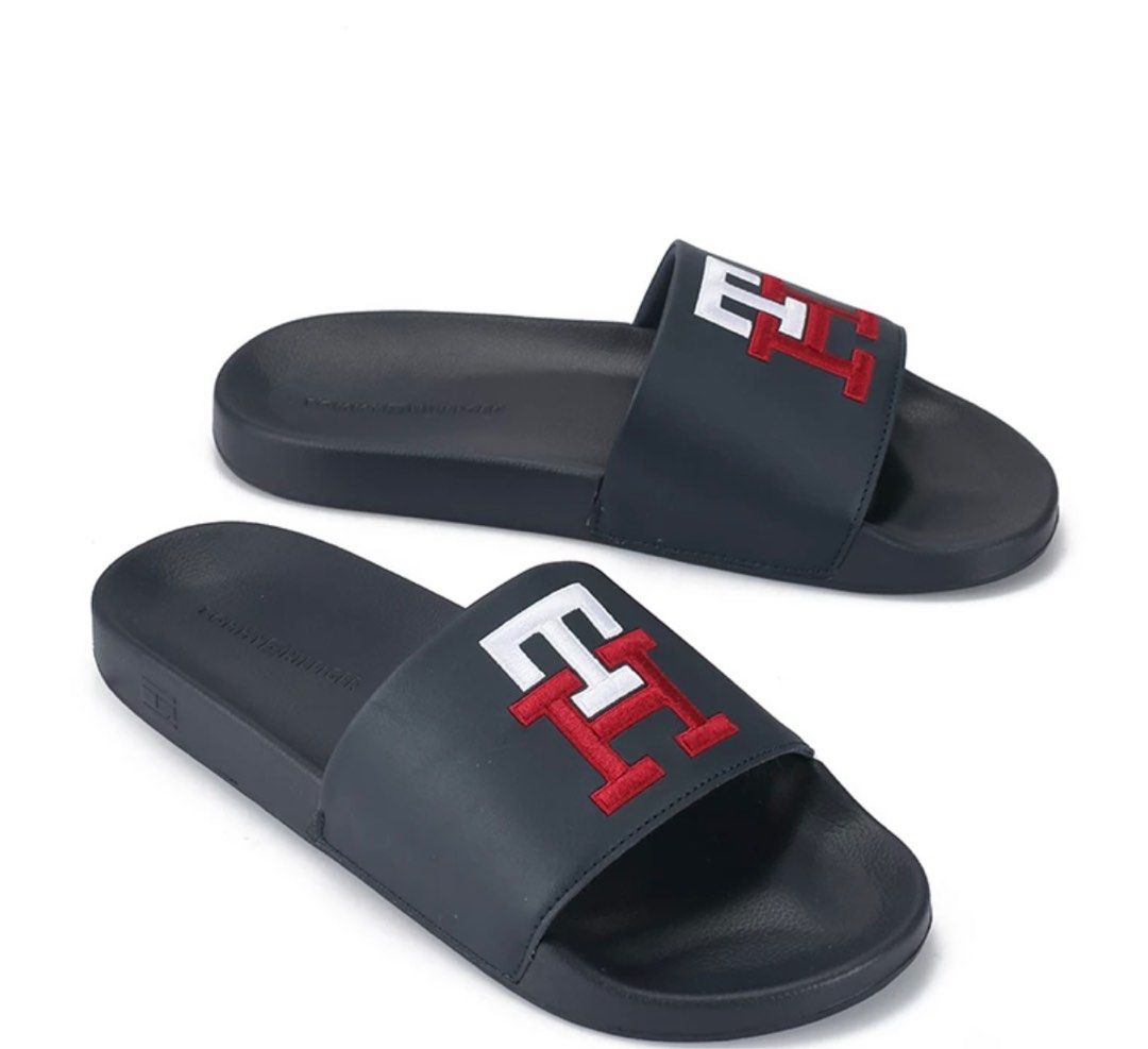 tommy hilfiger gold slides