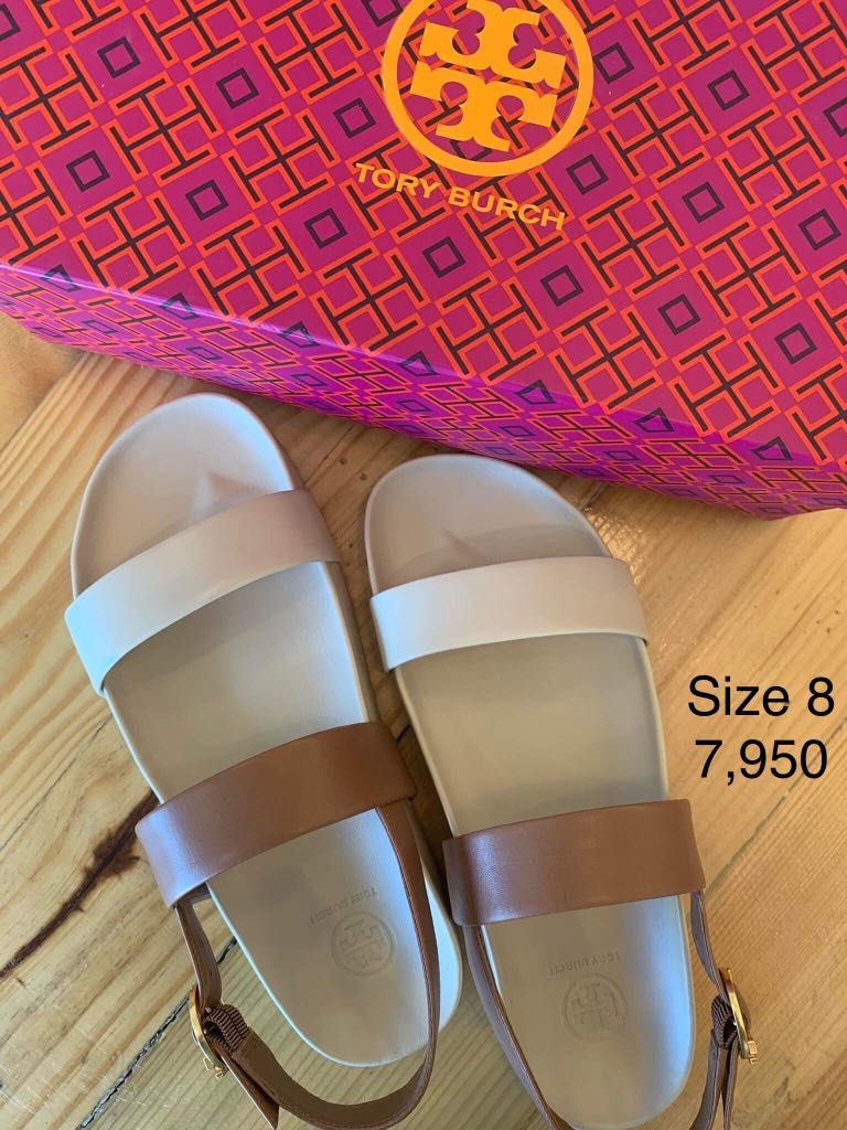 Tory Burch Leather Strap Sandal, Women's Fashion, Footwear, Flats & Sandals  on Carousell