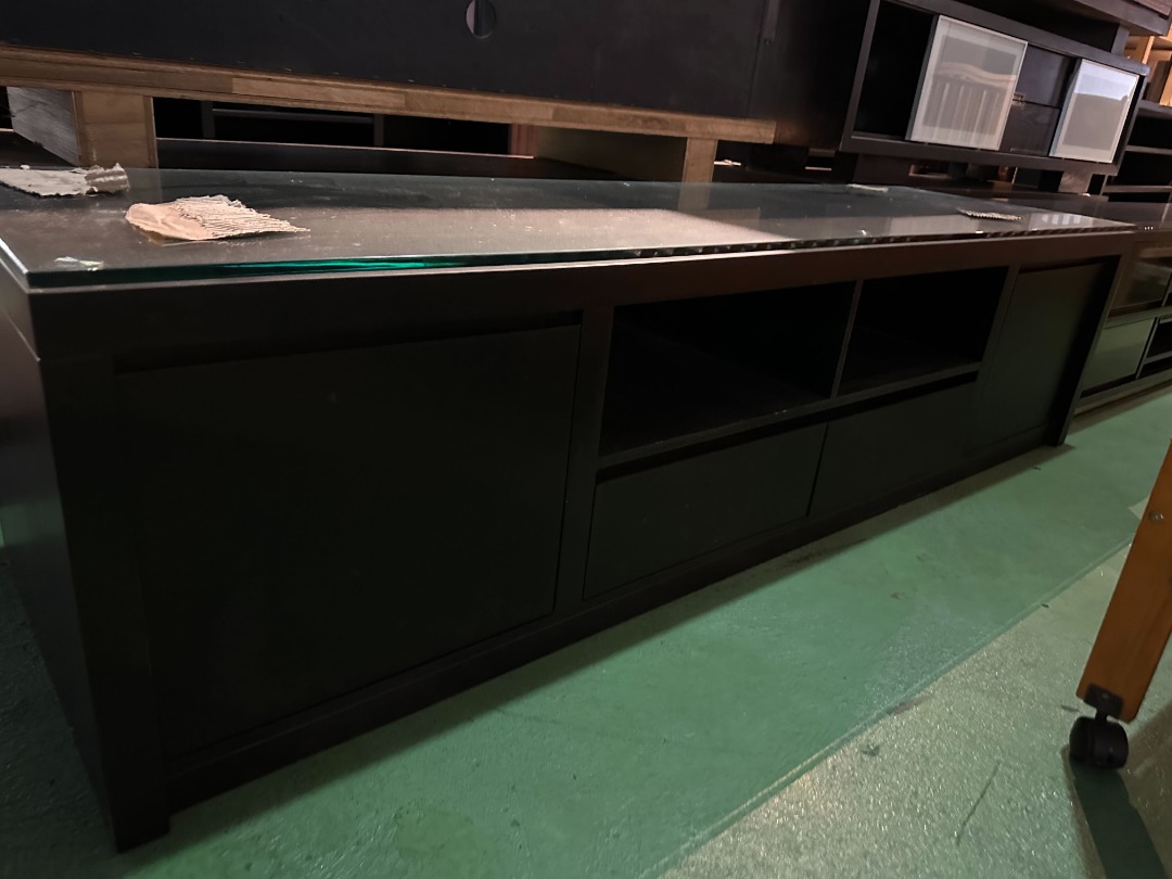 TV Console Glass Top, Furniture & Home Living, Furniture, TV Consoles