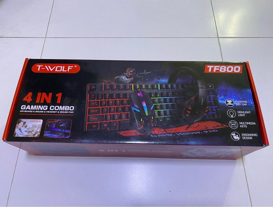 T-WOLF TF800 4 in 1 gaming set, Computers & Tech, Parts & Accessories ...
