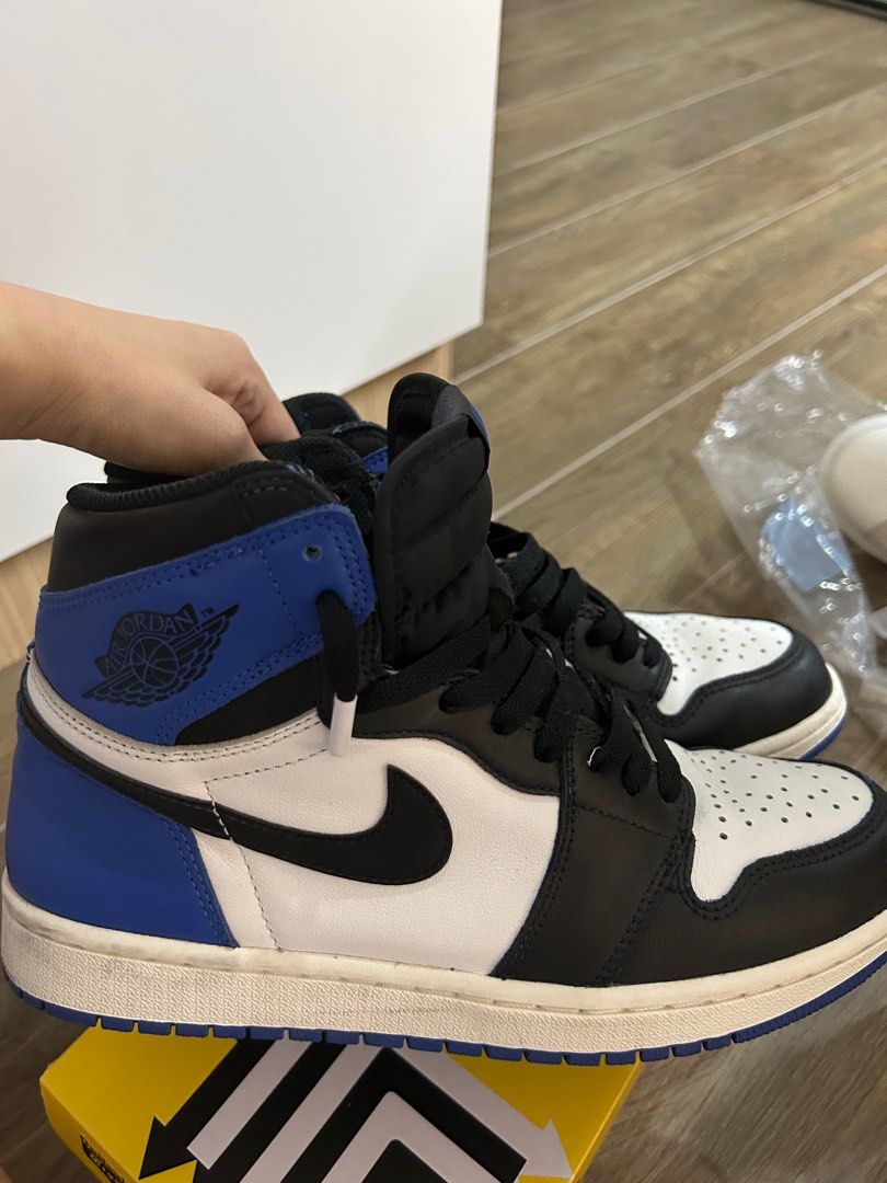 US9 Jordan 1 high game royal custom to fragment Men s Fashion