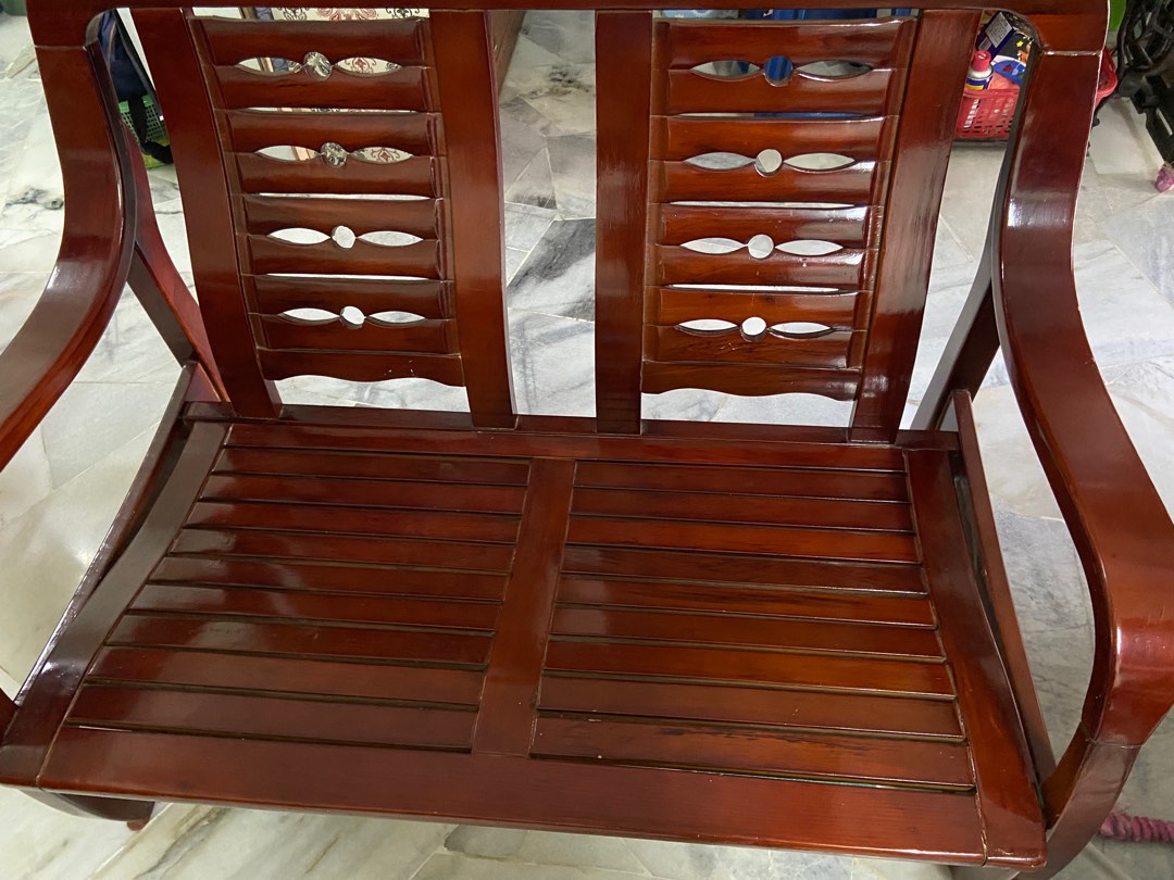 Used wooden chairs, Furniture & Home Living, Furniture, Chairs on Carousell